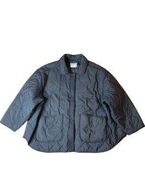 Old Navy 3X Charcoal Quilted Barn Jacket | Plus Size Oversized